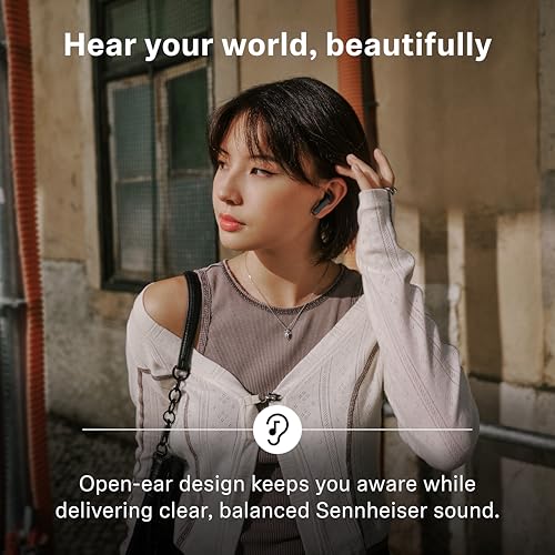 Sennheiser ACCENTUM Open Wireless Earbuds, Bluetooth, 28hr Battery, Black - color: Black