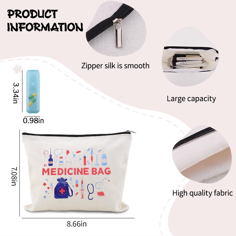Small Medicine Makeup Bag Pouch Patient Travel Medication Bags Doctor Nurse Day Gift Ideas Bag Physician Practitioner Pharmacy Gifts for Women Bags Hospital Pharmacist Gifts Pouch Nurse Drug Organizer - color: Small Medicine Makeup Bag Pouch