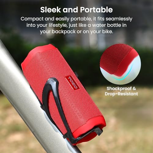 TOZO PA2 Portable Bluetooth Speaker with Dual Drivers and Bass Diaphragms | Deep Bass Stereo Sound, 25H Playtime, Cord Buckle Design, Custom EQ App Wireless Shower Speaker for Home Outdoors Travel