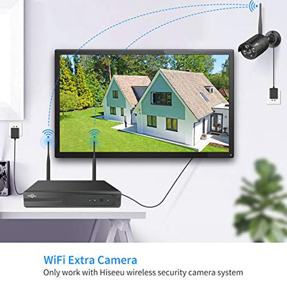 Hiseeu 5MP Black Camera Add on Security Camera, Waterproof Outdoor Indoor 3.6mm Lens IP Day & Night Vision with DC 12V Power Adapter Compatible 10CH 5MP WiFi Camera System - color: Black 5MP