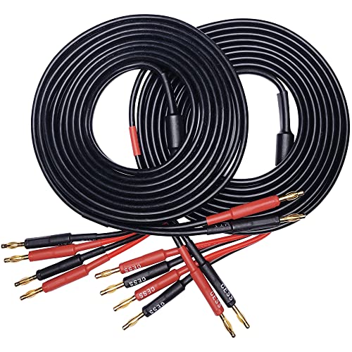 CNCESS Banana Plug Splitter Speaker Cable, 10 ft, 2-Pack - size: 10 feet
