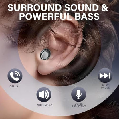 Wireless Earbuds, Hybrid ANC 40dB Noise Cancelling Headphones, 50H Playtime, Bluetooth 5.4, 10mm Drivers with 5 EQ, ENC Dual Mic, IPX7 Waterproof, Digital Battery Display iOS/Android Sport/Sleep