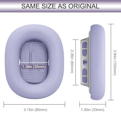 GEVO Upgraded Ear Cushions Replacement Earpads for AirPods Max 1 & 2 Headphones, Protein Leather Ear Pads Ear Covers Cups with Memory Foam and Magnet for AirPods Max 1 & 2 (Purple) - color: Purple