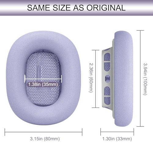 GEVO Upgraded Ear Cushions Replacement Earpads for AirPods Max 1 & 2 Headphones, Protein Leather Ear Pads Cover with Memory Foam and Magnet for AirPods Max 1 & 2 (Purple) - color: Purple