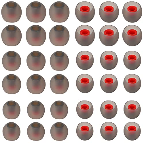 Replacement Earbud Tips Silicone Ear Tips for in- Ear Headphones Eartips Tips (Inner Hole from 3.8mm-5.5mm Earphones) Earbud Replacement Tips Earbuds Cap 18 Pairs S M L - color: Black Red