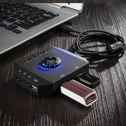 USB Sound Card External Sound Adapter with Headphone Mics for Simultaneous Use on Laptop Gaming Card - color: White
