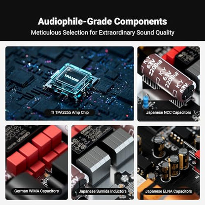 Fosi Audio ZA3 Balanced Stereo Amplifier Home Audio Component Mini 2 Channel Mono Amp TPA3255 for Subwoofer Desktop Home Theater Bookshelf Tower Floorstanding Passive Speakers with 48V Power Supply