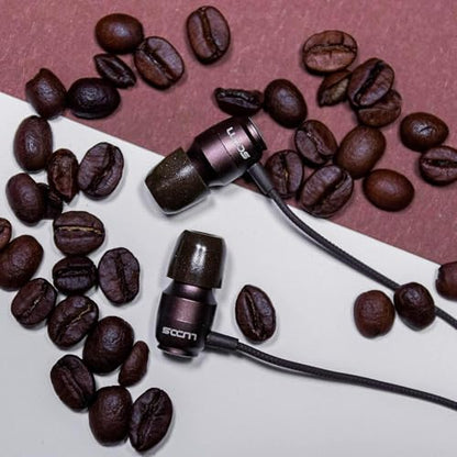 LUDOS Clamor Wired Earbuds in-Ear Headphones, 5 Years Warranty, Earphones with Microphone, Noise Isolating Ear Buds, Memory Foam for iPhone, Samsung, School Students, Kids, Women, Small Ears - Brown - color: Brown, style: 3.5 mm