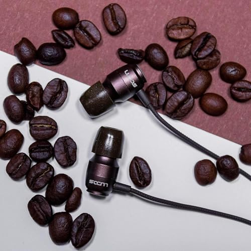 LUDOS Clamor Wired Earbuds in-Ear Headphones, 5 Years Warranty, Earphones with Microphone, Noise Isolating Ear Buds, Memory Foam for iPhone, Samsung, School Students, Kids, Women, Small Ears - Brown - color: Brown, style: 3.5 mm