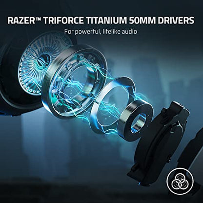 Razer Kaira Pro Dual Wireless Gaming Headset w/Haptics for PlayStation 5 / PS5, PC, Mobile, PS4: HyperSense - Triforce 50mm Drivers - Detachable Mic - 2.4GHz and Bluetooth w/SmartSwitch - RGB Chroma - color: White/Black, style: Kaira Pro