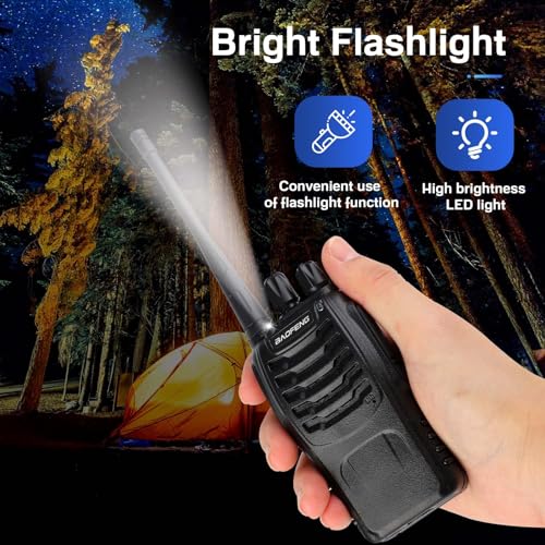 Baofeng Walkie Talkies 888S Rechargeable Long Range with Earpieces for Adults, 16 Channel Professional Radio Handheld Two Way Radios Li-ion Battery and Charger Included (6pack with 6earpiece) - color: 6pack with 6earpiece
