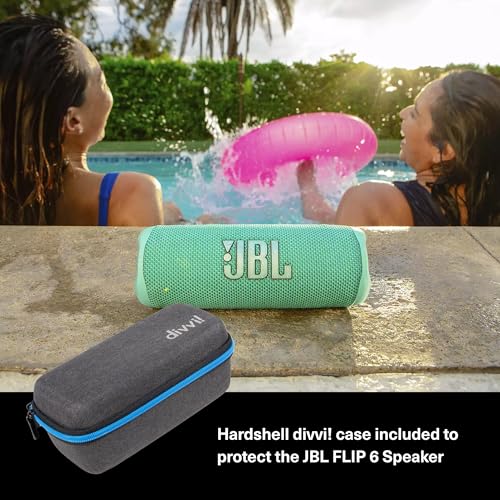 JBL Flip 6 (Red) + Bundle with divvi! Protective Hardshell Case - color: Red