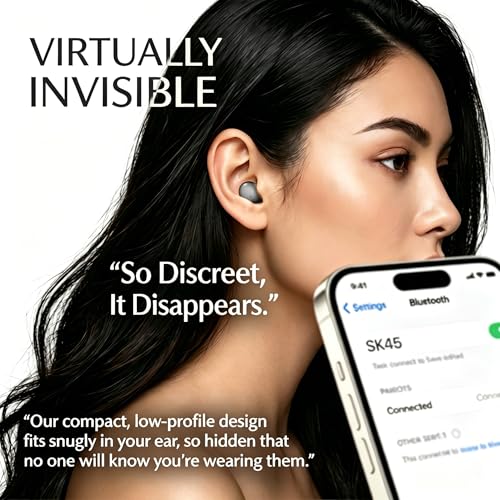Invisible Sleep Earbuds for Side Sleepers, Ultra-Small Wireless Bluetooth, Mini Headphones with 24H Playtime, Diamond-Cut Case, Black - color: Black
