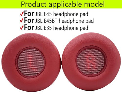 Replacement Ear Pads are Compatible with JBL E35 E45bt E45 Wireless Headphones. Made of Soft Protein Leather and Memory Foam, Replacement Ear Pads for Repair Accessories (red) - color: red