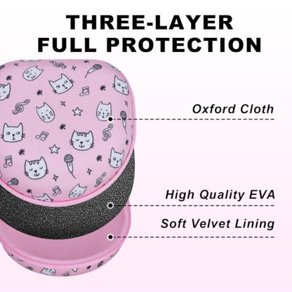 Kids Headphone Case for Tonies/iClever/Acer, Cat Pink(Case Only) | for iClever BTH12 HS19 BTH22 BTH20 BTH18 BTH26/JBL Junior 320BT/MIDOLA/JoySpark/eKids/ ADOOPE/JLab Girls Boy Kids Headphone - color: Kitten Print-Pink