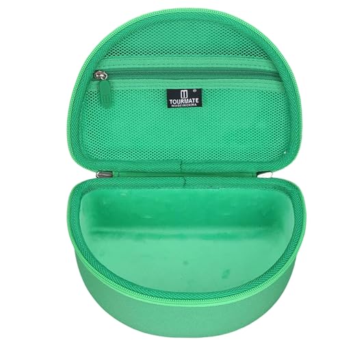 Tourmate Hard Travel Case for Philips K4206 Kids Wireless On-Ear Headphones/iClever HS19 Kids RORSOU R10 On-Ear Headphones, Protective Carrying Storage Bag (Case Only) - color: Green
