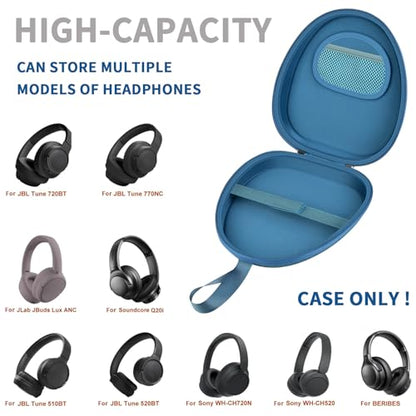 GWCASE Headphone Travel Case with Secure Strap and Accessory Pocket, Green | Hard Shell Protection, Fits Most Foldable Over-Ear Headphones, 7.87 x 6.8 x 0.9 in Interior, for Music Fans, Case Only - color: Green