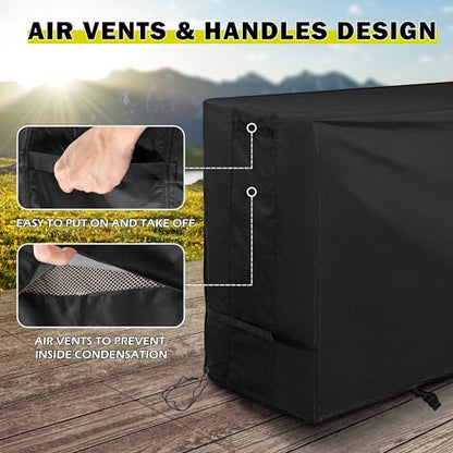 Griddle Cover for Blackstone ProSeries 4-Burner 36" Propane Griddle with Cabinet and Hood 2307, Flat Top Grill Cover for Blackstone Pro 4-Burner 36in Cabinet Grill W/Hood 2154 - size: 70"L x 31"D x 40"H