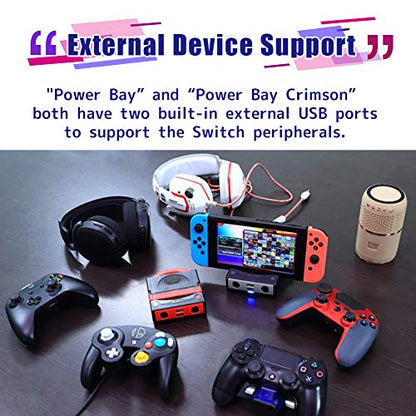 Brook Power Bay - Portable and Fast Charging Dock Stand, Docking Station for NS, Compatible with NS and Gamecube Controllers, Support HDMI Out Put and Two Bluetooth Headsets