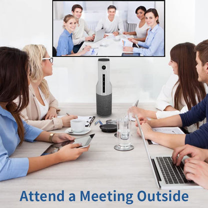 Conference Webcam w/Microphone&Speaker for HD 1080P Video Call, All-in-1 Ultra Wide-Angle 110° Camera, 19ft Voice Pickup, AI Noise-Cancel, USB Plug&Play&Power, Speakerphone&Cam Meeting System