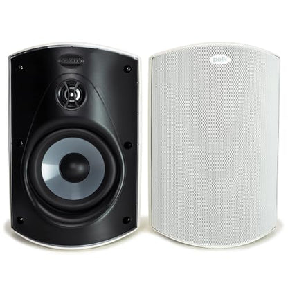 Polk Audio Atrium 6 All-Weather Outdoor Speakers, 100W Wired (Pair, White) - color: White, size: 2 Speakers, style: Atrium 6