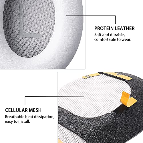 HUYUN Protein Leather Ear Pads Replacement for Bose Headphones 700, NCH700, NC700 Headphones Earpads, Headset Ear Cushion Repair Parts (White) - color: White