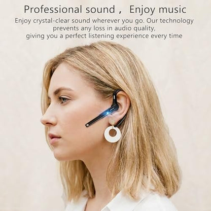 Wireless Headset Wireless Headphones Handsfree Call Wireless Earpiece Noise Cancellation Earbud Earphones Mic Compatible with Cell Phones Car Driver Trucker Business Office Men Women (Black) - color: Black