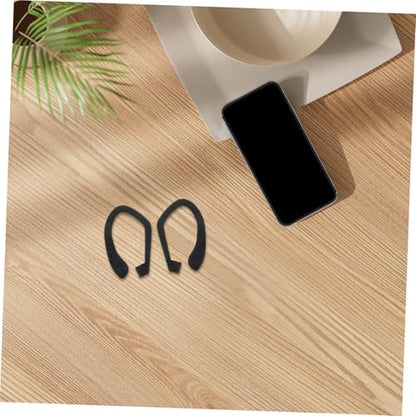 Housoutil 1pair Silicone Ear Hooks for Earbuds Slip Comfortable Fit for Running Jogging Cycling Compatible Earphone Models Black Silicone Accessories