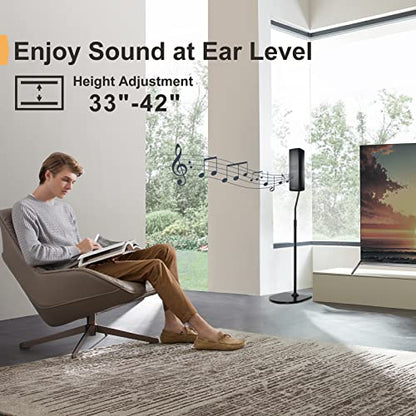 Adjustable Stand for Bose Speaker Stands, for OmniJewel Lifestyle 650, Surround Speaker 700, Floor Speakers Stands for Bose Floor Stand, with OmniJewel Bracket, Black (Pack of 2)