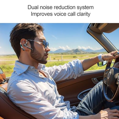 VBESTLIFE Bluetooth Headset, Bluetooth Earpiece, Noise Reduction Single Ear Earphones for Cell Phone, Laptop, Driver Trucker (Black) - color: Black
