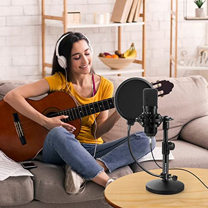 BILIONE Versatile Desktop Microphone Stand, Mic Stand Kit for Desk - size: Round Base