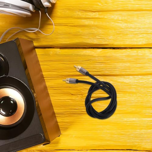 Coaxial Digital Audio Cable 1m with Aluminum Alloy Shell, Black and Metallic Audio and Video Signal Cable for Home Theater and DVD