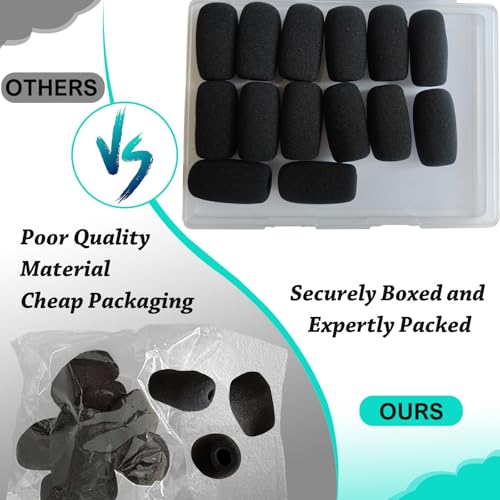 14-Pack Lavalier Microphone Foam Covers – 1.4" Windshields for Wireless Lapel Mics – Noise-Reducing Windscreens for Interviews, Podcasting, Vlogging, Video Recording