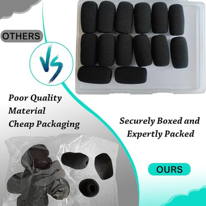 14-Pack Lavalier Microphone Foam Covers – 1.4" Windshields for Wireless Lapel Mics – Noise-Reducing Windscreens for Interviews, Podcasting, Vlogging, Video Recording