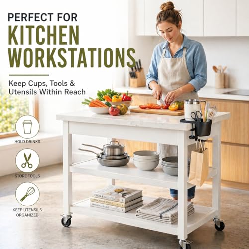 MAX SMART Desk Organizer with Cup & Headphone Holder, Clamp-On | More Desk Space | Essentials Within Reach | Reduced Workspace Clutter | Home Office Ready