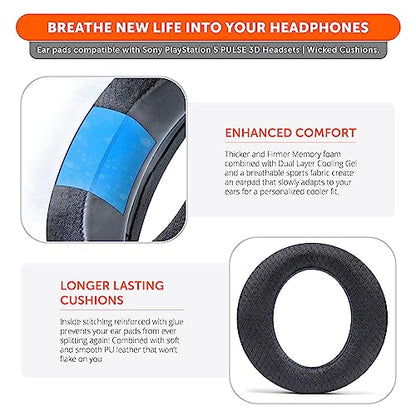 WC Freeze Pulse 3D - Cooling Gel Earpads for Sony PS5 Pulse 3D | Made by Wicked Cushions | Thicker Cushion & Wider Opening | Black - color: Black