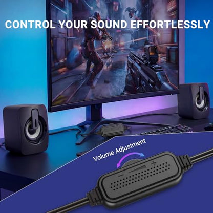 Computer Speakers for Desktop,Portable PC Monitor Speaker,Mini Speakers
