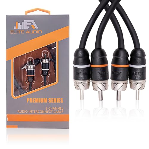 Premium Series 1.5ft. 2-Channel Car Audio RCA Short Cable – Double Shielded, Oxygen Free Copper, Noise Reducing Audio Cable for Amplifiers, Subwoofers, Speakers, Processors – PRM1.5 - size: 1.5' (ft), style: 2-Channel