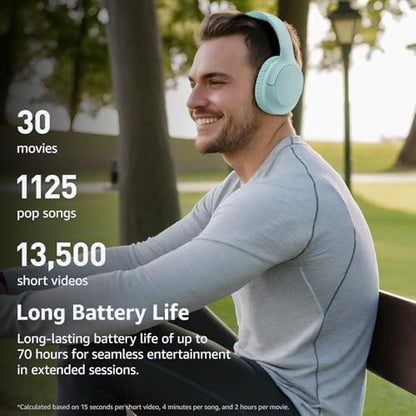 TOZO HA1 70H Over Ear Wireless Headphones Bluetooth 5.4 Foldable Headset | Deep Bass Stereo Sound, 32 Custom EQ Modes, Control Via Button, 78ms Low-Latency, Clear Call, Ideal For Travel Daily Use - color: Green
