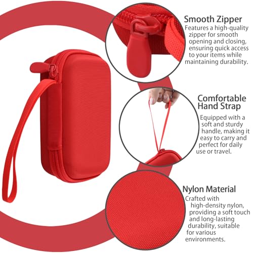 for JBL Go 5/4/3 Ultra Portable Speaker Hard Travel Case, Red | Protective Storage Bag with Mesh Pocket & Hand Strap, Shockproof EVA Carrying Box, Soft Lining - color: Red Case