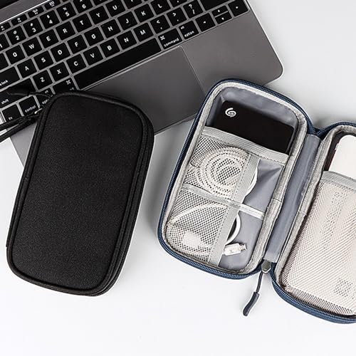 Organizer Bag Case Electronic Devices Travel Pouch Cable USB Charger Accessories Cellphone SD Power Bank Earphone - color: Signle Layer-Deep Blue