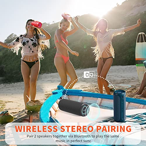 SOWO Portable Bluetooth Speaker, IPX7 Waterproof Wireless Bluetooth Speaker | Bassboom Technology, 25W Loud Stereo Sound, LED Light with TWS Pairing, 16H Playtime for Home and Outdoor -Blue - color: Blue