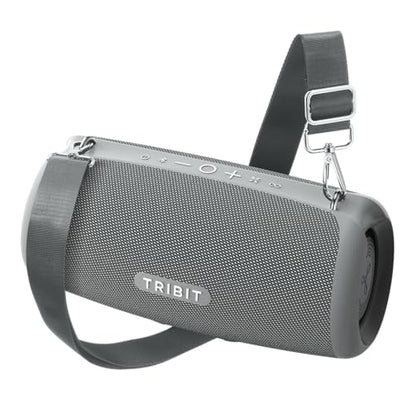 Tribit StormBox Lava Bluetooth Speaker, 80W Loud Sound, 24H Playtime, Gray | IP67 Waterproof, BT5.4, XBass, Custom EQ, TWS Pairing, Portable, Wireless, Built-in Mic, Party, Home, Outdoor, Camping, Beach - color: Gray
