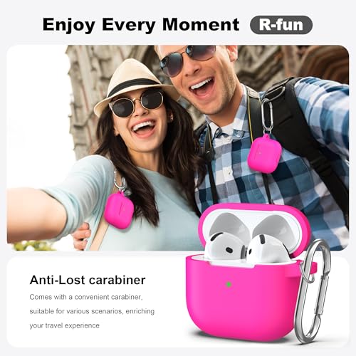 AirPods 4 Case With Cleaner Kit, Full Protective Soft Skin Silicone Cover With Keychain for Men Women, Compatible With Apple AirPods 4th Generation 2024, Rose Pink - color: C Rose Pink