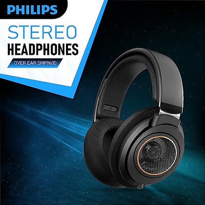 Philips Open Back Wired Headphones - Cushioned Over Ear Headphones with Adjustable Headband for Ultimate Comfort and Superior Sound Quality, Plugs into TV, Stereo or PC, Ideal for Podcasts or Music - style: Performance Audio | SHP9600