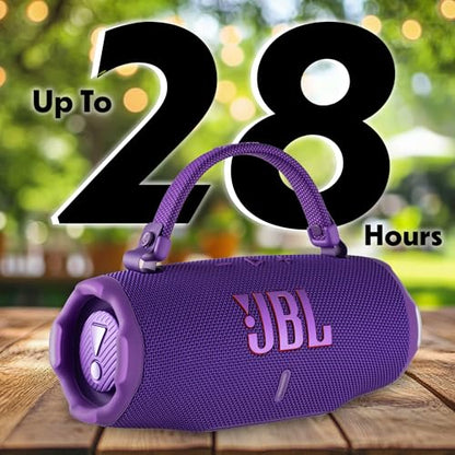 JBL Charge 6 Portable Bluetooth Speaker (Purple) | IP68 Waterproof, DustProof, and DropProof, Outdoor Wireless Audio |28Hrs Playtime + Travel Case Bundle - color: Purple