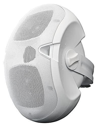 Rockville D4-70 White Dual 4" 70V Commercial/Restaurant Wall Mount Speaker | Adjustable Tap 30W, 15W, 7.5W, 3.75W, Silk Dome Tweeter, Outdoor/Indoor, 80x120 Degree Dispersion, Swivel Bracket, 100V, ABS - color: White