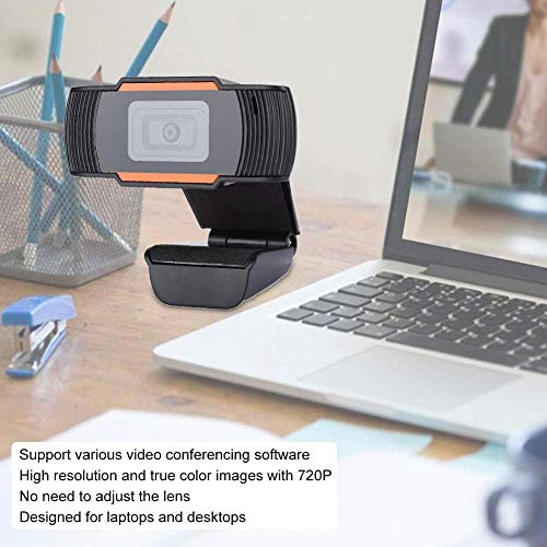 ciciglow Webcam,720P Computer Camera,USB 2.0 with Built-in Sound-Absorbing Microphone,Supports a Variety of Video Conferencing Software,Suitable for Laptop Desktops