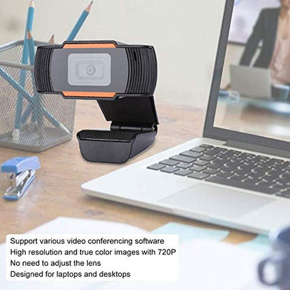 ciciglow Webcam,720P Computer Camera,USB 2.0 with Built-in Sound-Absorbing Microphone,Supports a Variety of Video Conferencing Software,Suitable for Laptop Desktops