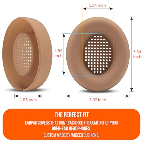 WC SweatZ Studio Pro - Patented Silicone Earpad Covers for Beats Studio Pro | Made by Wicked Cushions | Sweatproof & Easily Washable | Dune - color: Dune
